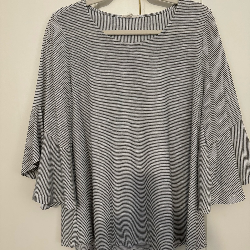 Mystree Black and White Striped Blouse